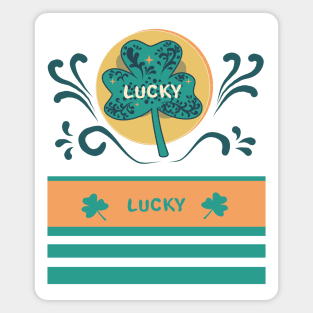 Lucky shamrock on holiday St. Patrick’s day. Lucky money with clover leaf Magnet